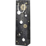 Torebka na 1 butelkę czarna bombki SB234-1B