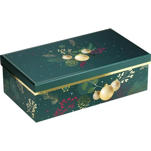 Pudełko ENCHANTED NATURE zielono-złote BF490P 31,5 x 18,0 x 10,0 cm