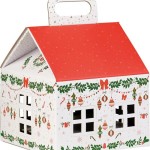 Pudełko świąteczne w kształcie domku CP271G-BF 22,5 x 22,5 x 25,0 cm
