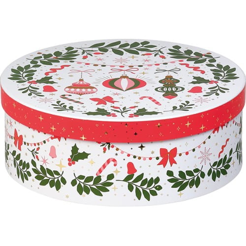 Okrągłe pudełko prezentowe Vivement Noël BF561P 27.5 x 27.5 x 10.0 cm